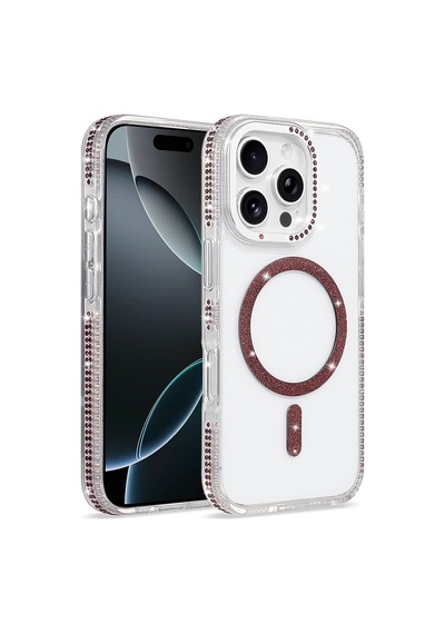 Maks Technology iPhone Uyumlu 16 Pro Max Kılıf M-safe Şarj Özellikli Mkst Tera Silikon Kapak - Mürdüm
