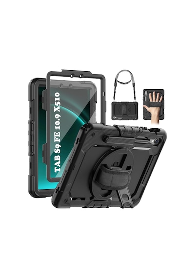 Samsung Galaxy Uyumlu S9 Fe 10.9'' Sm-x510 Kılıf Askılı Zırh Tank Stand