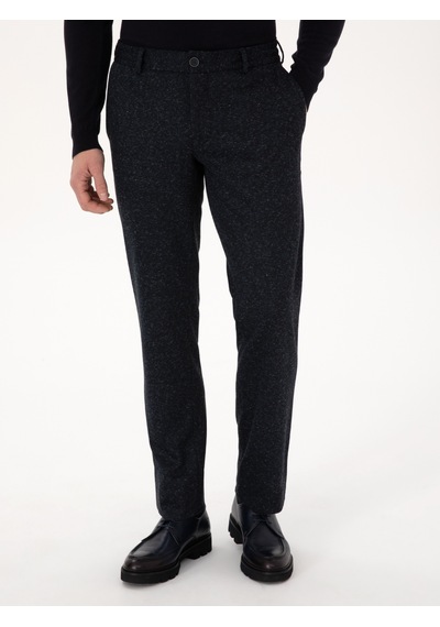 Cacharel Lacivert Slim Fit Yün Karışımlı Kumaş Pantolon