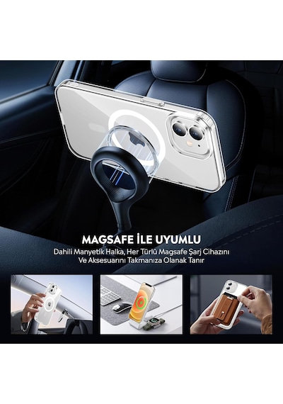 İphone 12/12 Pro Şeffaf Magsafe Uyumlu Kılıf Darbeye Dayanıklı Şeffaf Telefon Kılıfı Kamera Koruyucu İnce Ve Şık Tasarım Seffaf