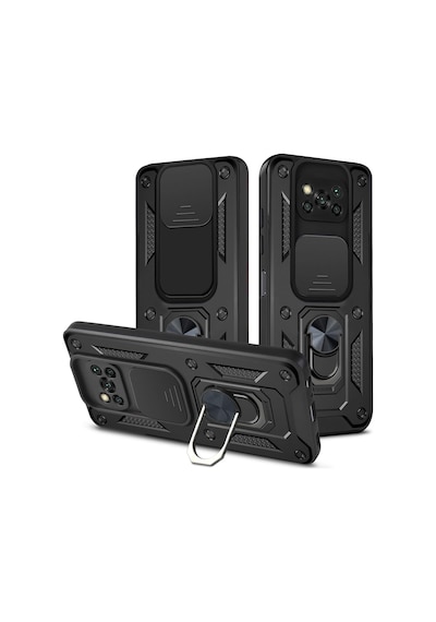 Nihcase Xiaomi Poco X3 Kılıf Magnetik Standlı Kamera Korumalı Slide Sürgülü Cover Kapak