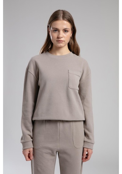 Lee Cooper Flora Kadın O Yaka Sweatshirt Kahverengi-21487 VIZON