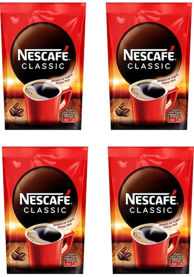Nescafe Classıc Kahve Poşet 100 Gr X 4 Adet Çözünebilir