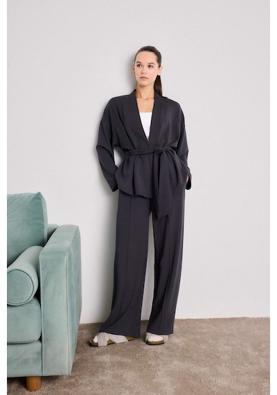 Defacto Modal Kimono Ceket-fall İn Love Loungewear G0003ax25wnar210 Antrasit