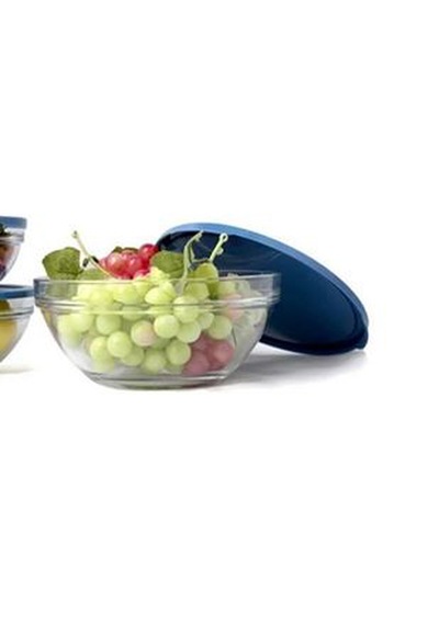 Chef's Mavi Kapaklı Saklama Kabı 1150 Cc 2'li Set Şeffaf