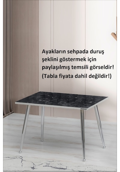1 Adet-45cm Metal Konik Ayak-sehpa Ayağı-gümüş Renk Kaplama