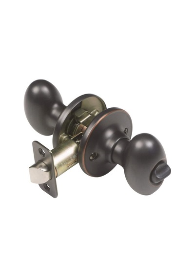 Design House 750588 Yumurta 2 Yönlü Mandal Gizlilik Kapı Tokmağı, Yağ Ovuşturdu Bronz, Yatak Ve Banyo