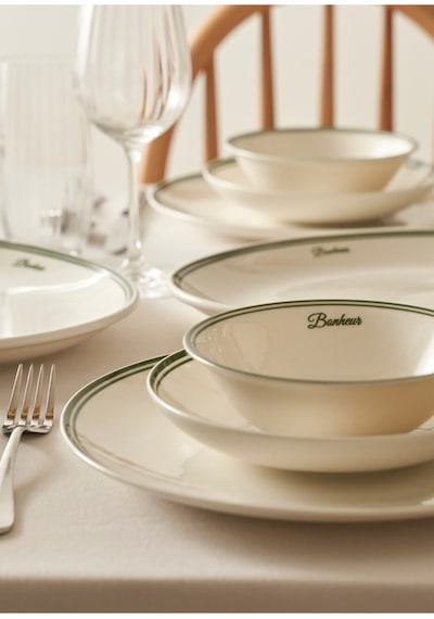 Bella Maison Bonheur Porselen 12 Parça 4 Kişilik Yemek Takımı Yeşil Yeşil