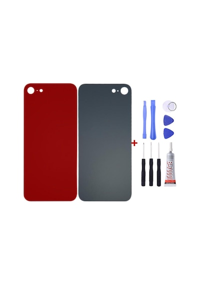 Apple Uyumlu iPhone 8g Kırmızı Arka Cam Kapak Pil Kapağı Tamir Set B7000 Set Kırmızı