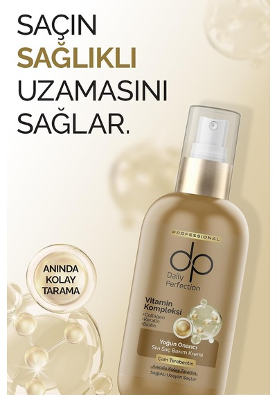 Dp Çam Terebentin Sıvı Saç Bakım Kremi 200 Ml - Keratin, Biotin Ve Kolajen İçerikli Durulanmayan Onarıcı Bakım, Zayıf Ve Yıpranmış Saçlar İçin
