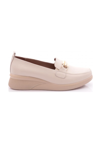 Dgn 2316 Kadin Loafer Ayakkabi Ekru Napa