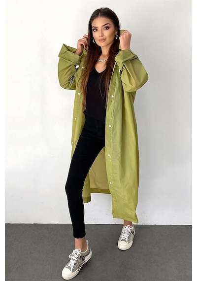 Marlux M21M Unisex Kapüşonlu Çıtçıtlı Eva Yağmurluk - Haki