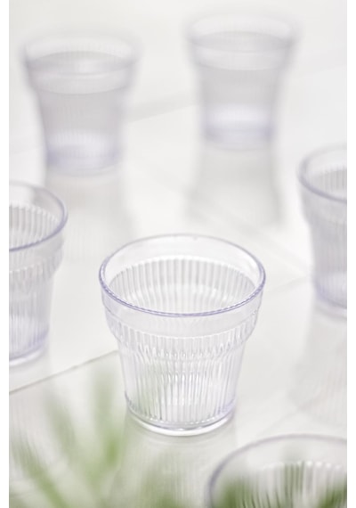 Akrilik Şeffaf Tekli Kısa Bardak &Su Meşrubat Kahve Yanı Bardağı 300 ml ( Cam Değildir )