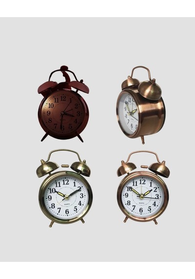 Nostaljik Bronz Metal Alarmlı Masa Saati Büyük Boy Dekoratif Ve Şık Tasarım Diğer 80518348