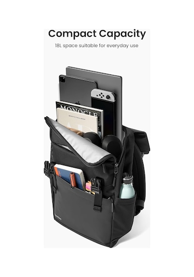 Flap Dizüstü Bilgisayar Sırt Çantası, Hafif, Suya Dayanıklı Kolej Okulu Günlük Sırt Çantası Kitap Çantası, 13-16 İnç Macbook İçin, 18l