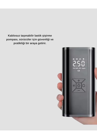 Taşınabilir 80w Kablosuz Lastik Şişirme Pompası Dijital Ekranlı 1 Adet 27705798