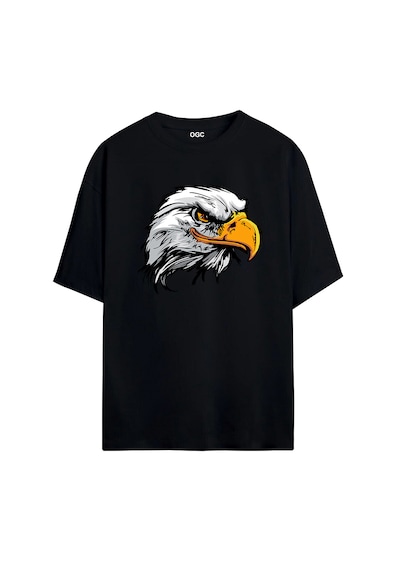Kartal Oversize Unisex T-shirt Siyah