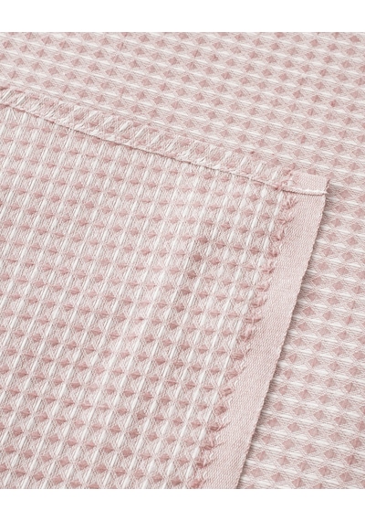 Modern Grid Tek Kişilik Pike 150x220 Cm Pembe