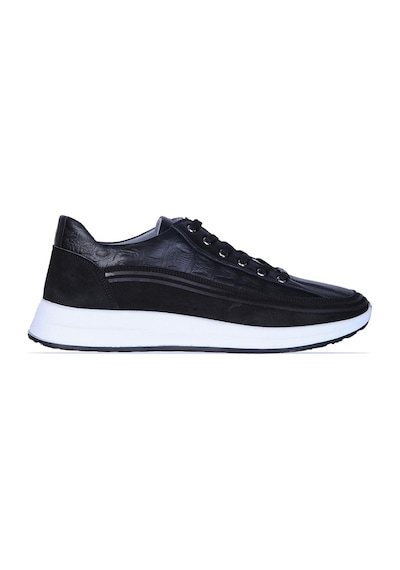 Dropland 9141 Siyah Nubuk Deri Erkek Sneaker Ayakkabı Siyah