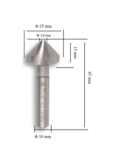 Mte 25 Mm 90 Havşa Freze Hss Dın 335/c