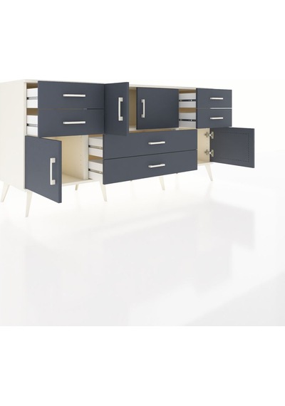 Hyperion Konsol 3 Raflı 6 Çekmeceli 4 Kapaklı 176x44x83 Aytaşı-antrasit Antrasit Hyperion Konsol 3 Raflı 6 Çekmeceli 4 Kapaklı 176x44x83 Aytaşı-antrasit Antrasit