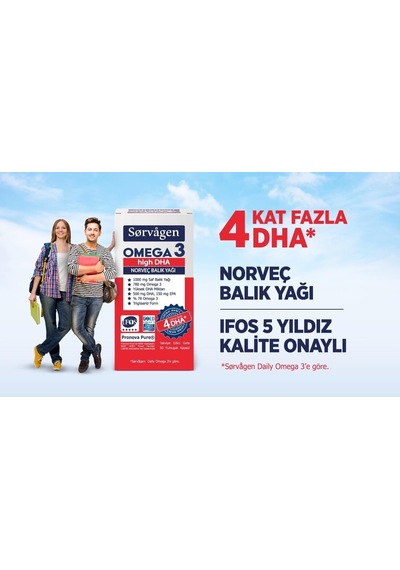 Sorvagen Omega 3 High Dha 1000mg Balık Yağı, 50 Kapsül