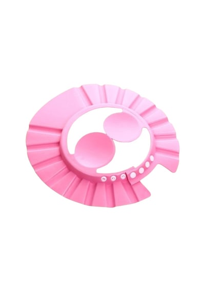 Bebek Banyo Şapkası Düğmeli Kulaklıklı Pembe