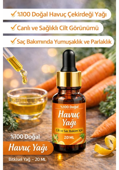Life Havuç Yağı 20 Ml %100 Doğal Havuç Çekirdeği Yağı Cilt Ve Saç Bakımı İçin