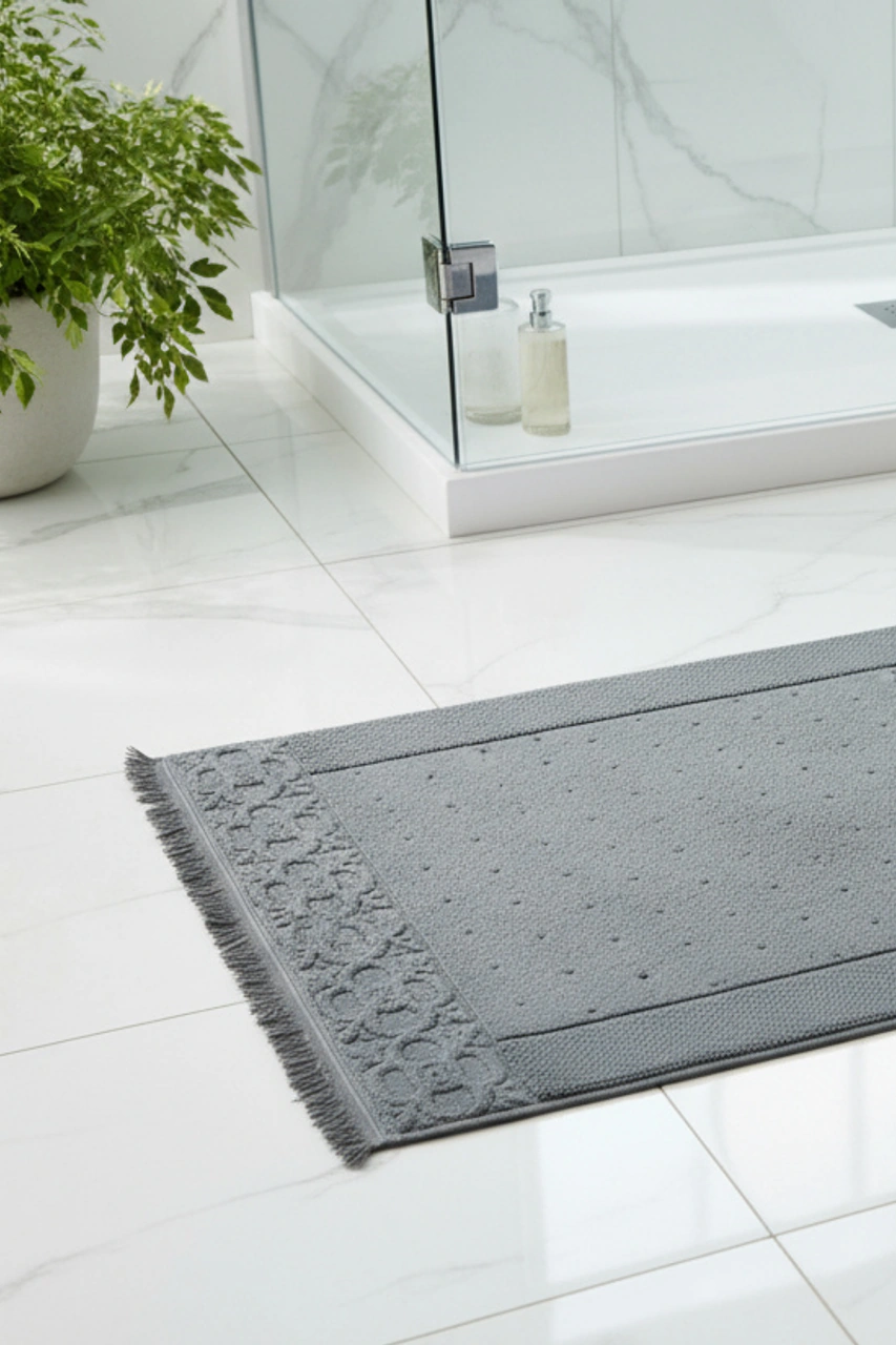 Fesun Antrasit Ayak Havlusu - 60x130cm, 690gr, %100 Pamuk, Spa Ve Otel Banyo Paspası, Günlük Kullanıma Uygun Antrasit