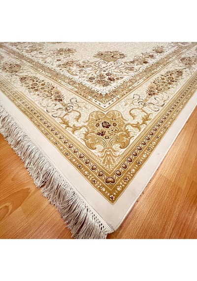 Floral Desenli 200 X 300 İpek Halı Bej