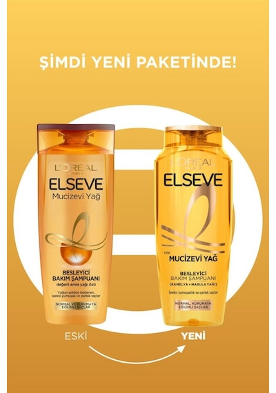 L'Oréal Paris Elseve Mucizevi Yağ Besleyici Bakım Şampuanı 3 x 300 ML