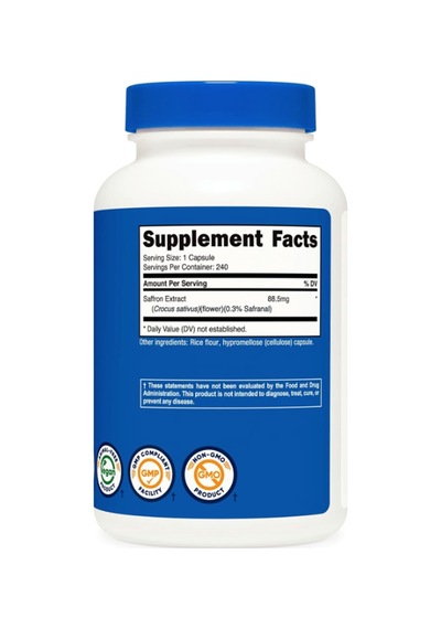 Nutricost Saffron Extract 88.5mg, 240 Capsules.abd Menşei