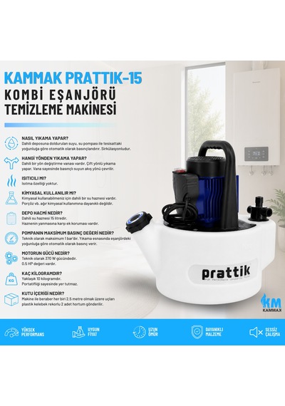 Kammak Prattik-15 Kombi Eşanjör Temizleme Makinesi