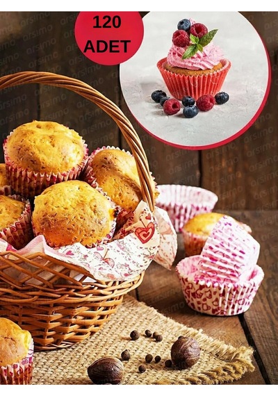 120 Adet Muffin Kağıt Kek Kalıbı Belirtilmemiş Çok Renkli Diğer