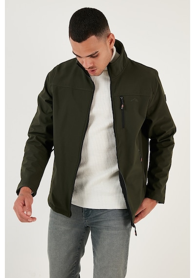 Buratti Su Itici Slim Fit Dik Yaka Softshell Ince Erkek Mont 649003 Haki