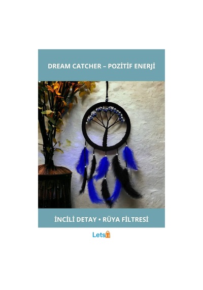 Mavi İncili Hayat Ağacı Rüya Kovanı Dream Catcher 1 Adet