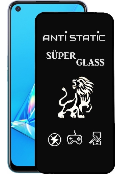 Oppo Uyumlu A72 Tam Kaplayan Anti Statik Dayanıklı Ekran Koruyucu Süper Cam