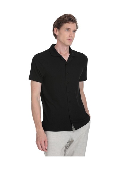 Hatemoğlu Siyah Regular Fit Apaş Yaka Gömlek 35056 4111999