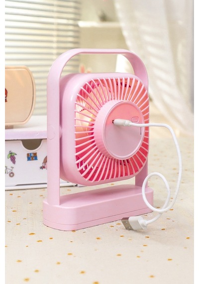 Taşınabilir Usb Şarjlı 3 Kademeli Masaüstü Fan Vantilatör Soğutucu Ys2551 Pembe