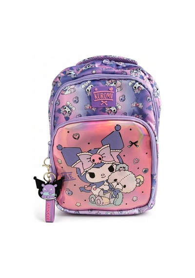 Kuromi Lisanslı Çocuk İlkokul Çantası Mor 3 Gözlü Okul İçin Sırt Çantası Modeli 40 X 28 X 15 Cm Çok Renkli