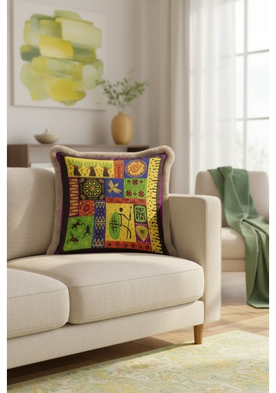 Etnik Sanat Esintili Saçaklı Yastık Kılıfı-afrikan Bohem Sarı Mor Püsküllü Kırlent Kılıfı Yağmur Limon Sarısı Etnik Sanat Esintili Saçaklı Yastık Kılıfı-afrikan Bohem Sarı Mor Püsküllü Kırlent Kılıfı Yağmur Limon Sarısı