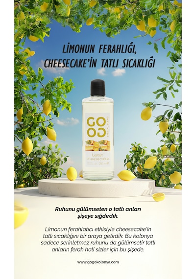 Gogo Lemon Cheesecake Kolonya 250ml Cam Şişe