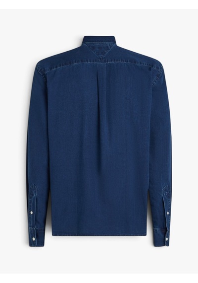 Tommy Hilfiger Chambray Rf Shırt Erkek Mavi Gömlek - Mw0mw38134