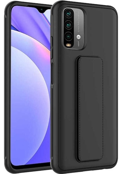 Xiaomi Poco M5s Kılıf Zore Qstand Kapak Siyah
