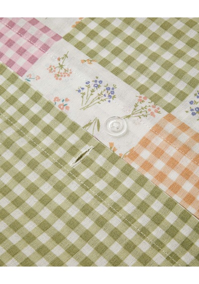 English Home Dreamy Patch Kolay Ütülenir Çift Kişilik Nevresim Seti 200x220 Cm Pembe - Yeşil