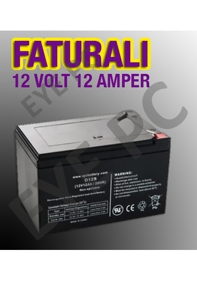 12 Volt 12 Amper Solar Sistem +alarm +terazi Aküsü Bataryası