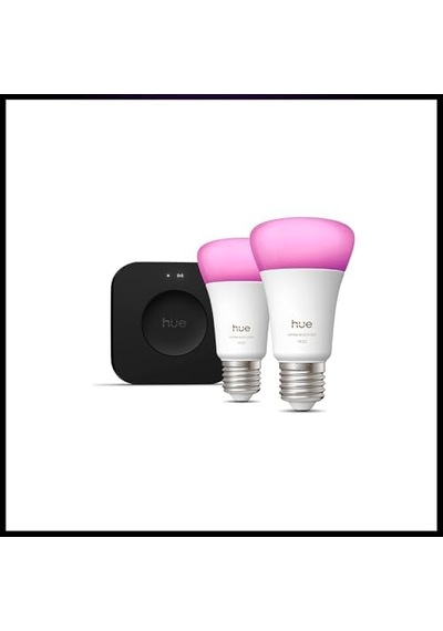 Huewca 9w E27 Renkli Akıllı Ampul 2'li Pro Başlangıç Seti Bridge Pro V3 Dahildir