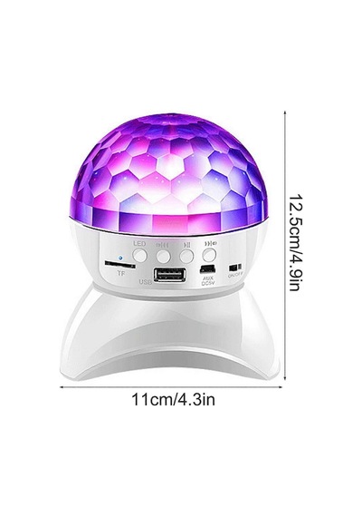 Led Disko Işık Bluetooth Hoparlör Renkli Dönen Gece Lambası Projektör Usb Tf Kart Aux Destekli