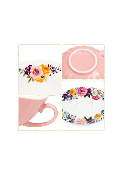 2'li Çay Fincanı Ve Tabağı Seti, 8oz Altın Süslemeli Ve Kaşıklı Çiçekli Çay Bardakları, Porselen İngiliz Kahve Fincanları, Cappuccino Espresso Latte Kupası Parti Doğum Günü Düğün Hediyeleri Çok Renkli 2'li Çay Fincanı Ve Tabağı Seti, 8oz Altın Süslemeli Ve Kaşıklı Çiçekli Çay Bardakları, Porselen İngiliz Kahve Fincanları, Cappuccino Espresso Latte Kupası Parti Doğum Günü Düğün Hediyeleri Çok Renkli