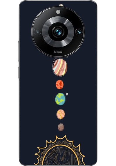 Realme 11 Pro Uyumlu Gezegenler Baskılı Silikon Kılıf Renkli